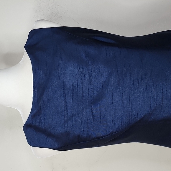 NWT Alfred Sung Midnight Blue Cocktail Sheath Dress Size 8 - Picture 4 of 12